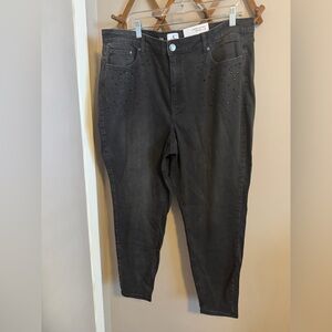 d/C JEANS Penningtons Black Studded Skinny Leg Jeans - 1948 Fit - Size 22